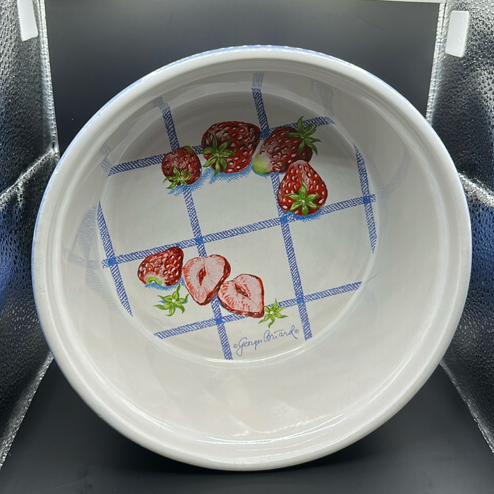 1970s painted Georges Briard strawberry casserole